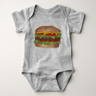 Fast Food Burger Hamburger Cheeseburger Foodie Baby Bodysuit
