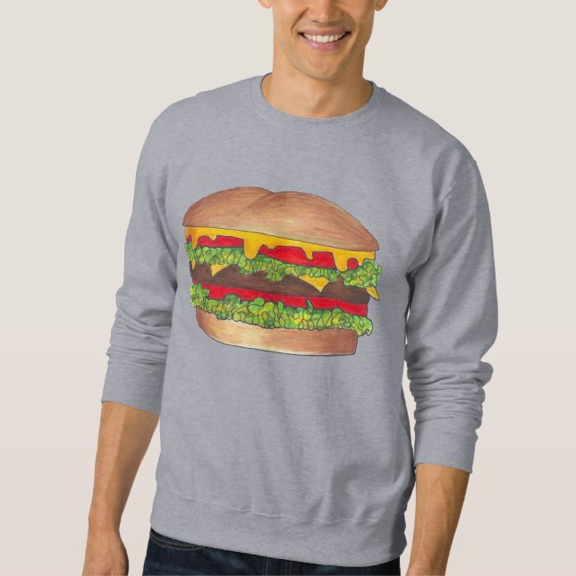 Fast Food Burger Hamburger Cheeseburger Sweatshirt (Front)