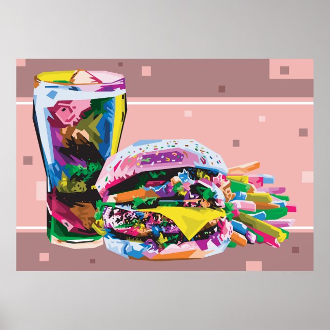  Fast food burger pop art Poster (Front)