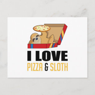 Fast Food Burger Sloth Funny Pizza Eat Foodie Gift Postcard