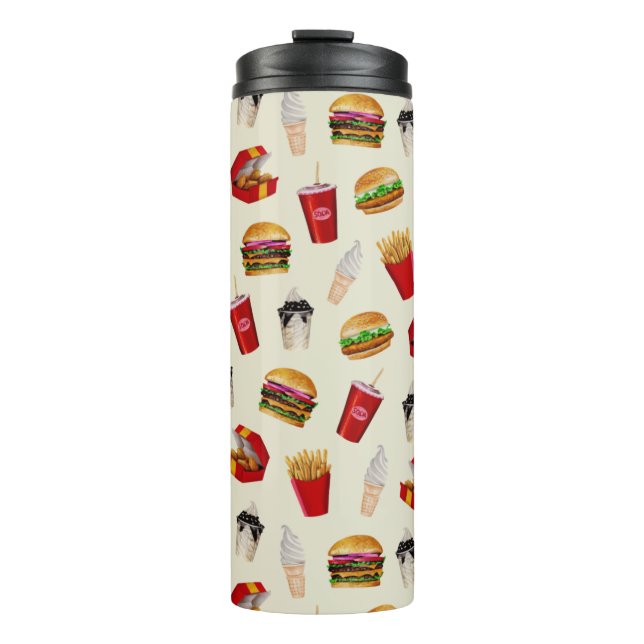 Fast Food Burgers, Fries, Sundaes Thermal Tumbler (Front)