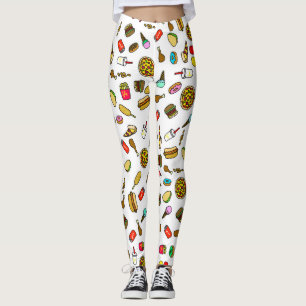 Fast Food Cartoon Leggings