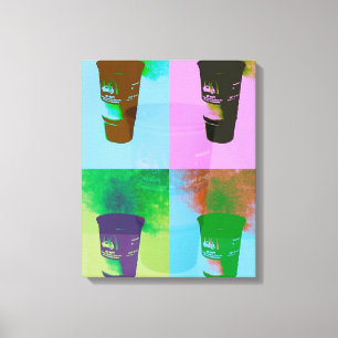 Fast food cups pop art canvas print