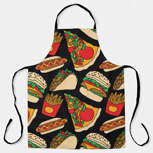 Fast Food Fiesta: Vintage Pattern Isolation Apron (Front)