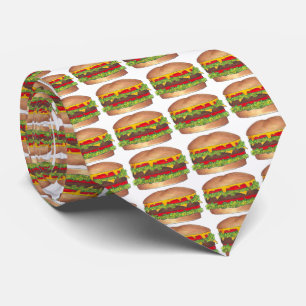 Fast Food Foodie Hamburger Cheeseburger Burger Tie