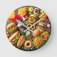 Fast Food Frenzy Wall Clock