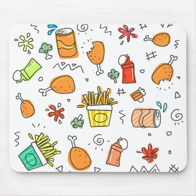 Fast Food Fun Cute Modern Mouse Pad (Front)
