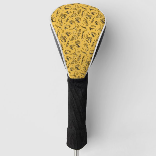 Fast Food Hamburger Fries Hot Dog Chicken Pattern Golf Head Cover (Front)