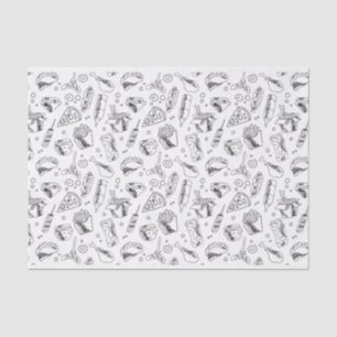 Fast Food Hamburger Fries Hot Dog Chicken Pattern Tissue Paper