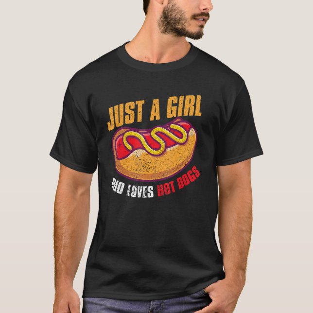 Fast Food Hot Dog  Girls Women Franks Sausage Hotd T-Shirt (Front)
