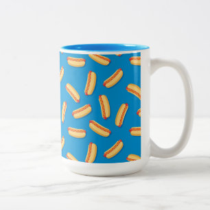 Fast Food Hotdogs Pattern Two-Tone Coffee Mug