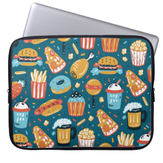 Fast Food Icons: Vintage Doodles Laptop Sleeve