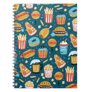 Fast Food Icons: Vintage Doodles Notebook