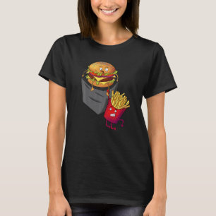 Fast Food In Pocket Fries Burger Pommes Frites Pot T-Shirt