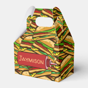 Fast Food Lover Cheese Burger Personalised Text Favour Box