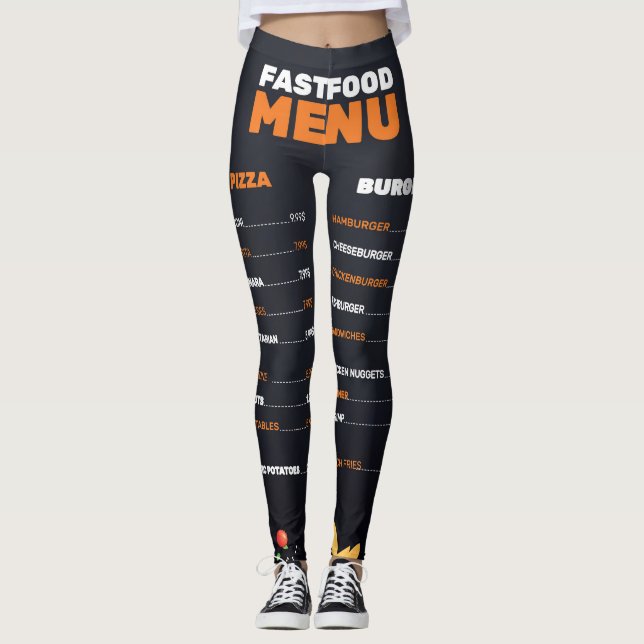 Fast Food Menu   Leggings (Front)
