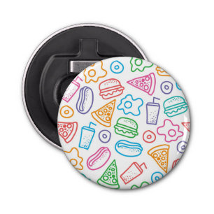 Fast food pattern 2 bottle opener