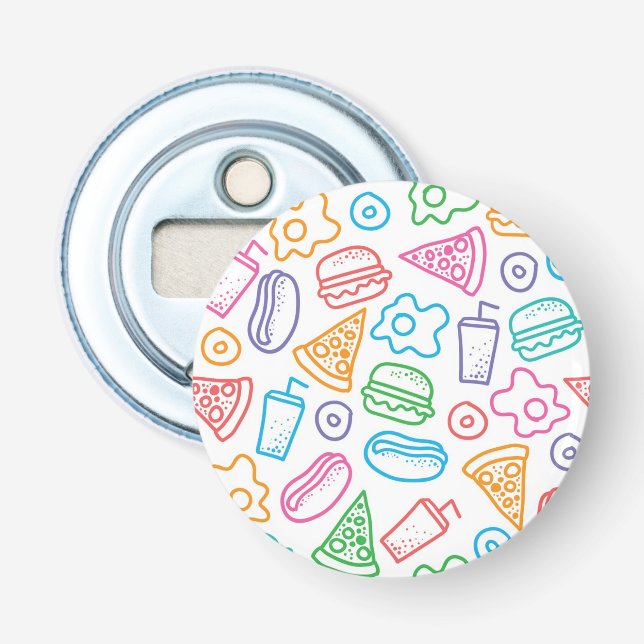 Fast food pattern 2 bottle opener (Front)