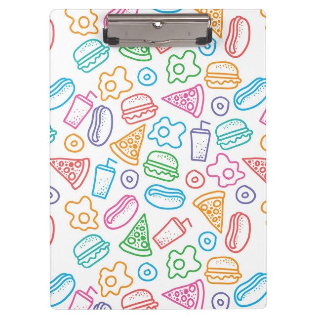 Fast food pattern 2 clipboard (Front)