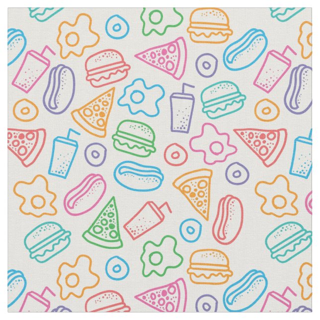 Fast food pattern 2 fabric (Close Up)