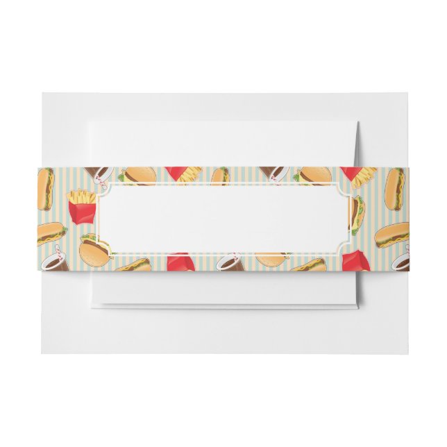 Fast Food Pattern 2 Invitation Belly Band (Front Example)