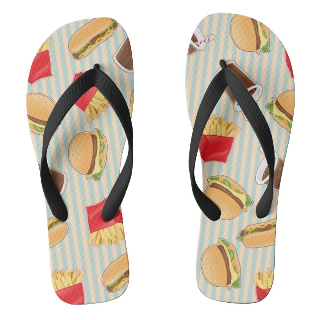 Fast Food Pattern 2 Jandals (Footbed)