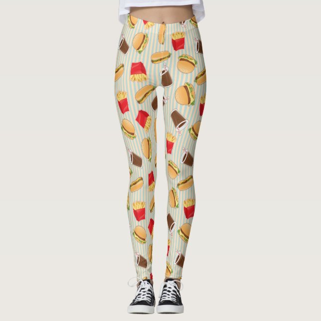 Fast Food Pattern 2 Leggings (Front)