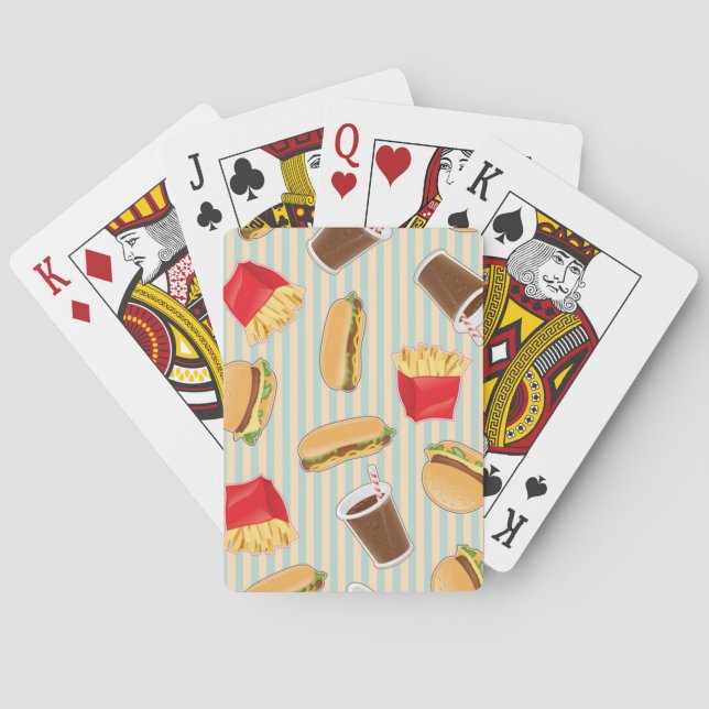 Fast Food Pattern 2 Playing Cards (Back)