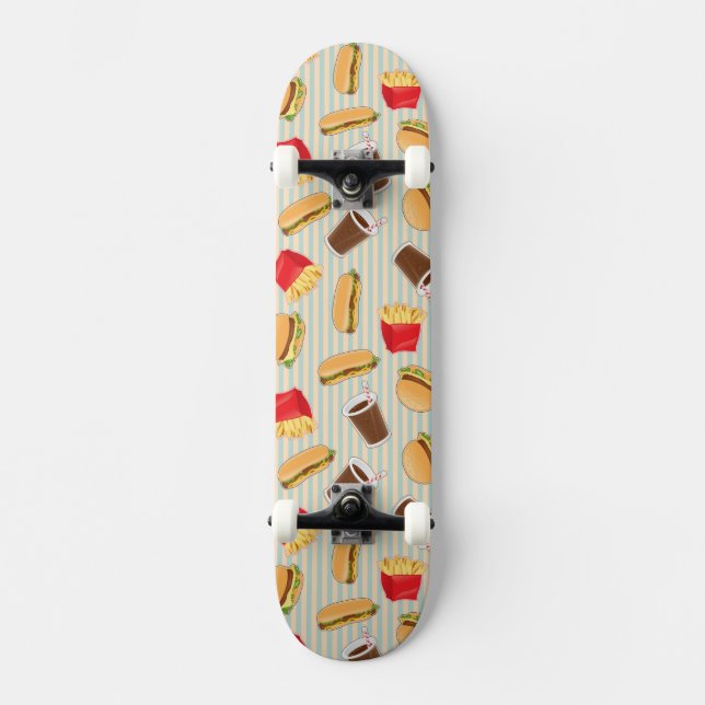 Fast Food Pattern 2 Skateboard (Front)