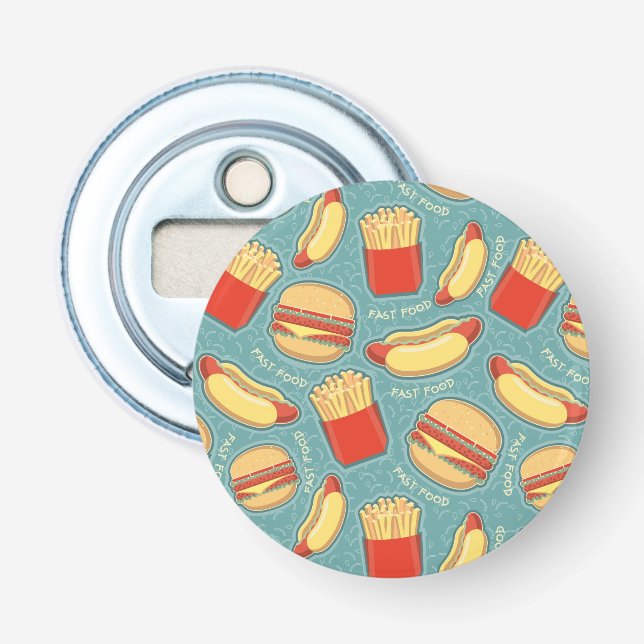 Fast Food Pattern 3 Bottle Opener (Front)