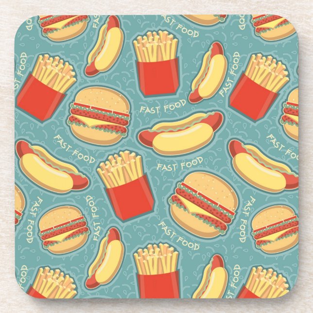 Fast Food Pattern 3 Coaster (Front)