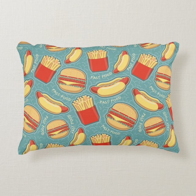 Fast Food Pattern 3 Decorative Cushion (Front)