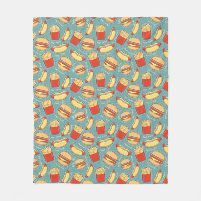 Fast Food Pattern 3 Fleece Blanket (Front)
