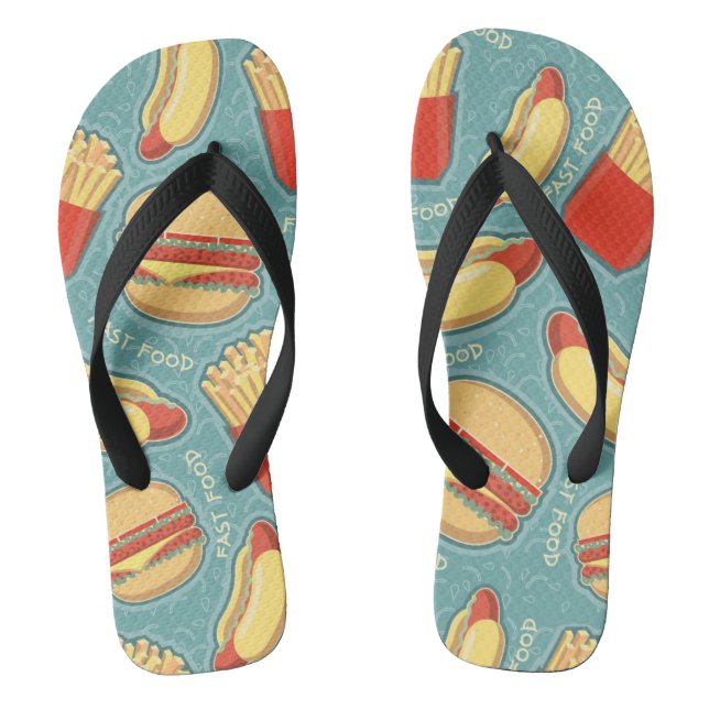 Fast Food Pattern 3 Jandals (Footbed)