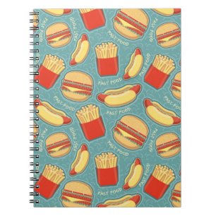 Fast Food Pattern 3 Spiral Notebook
