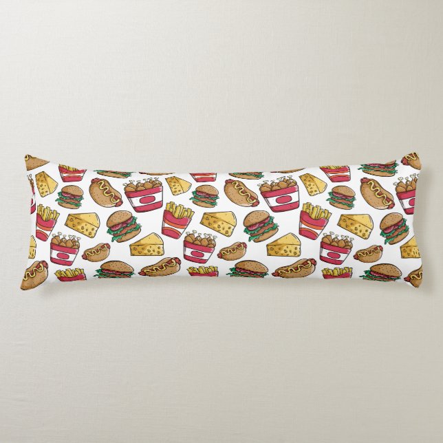 Fast Food Pattern body pillows (Front)