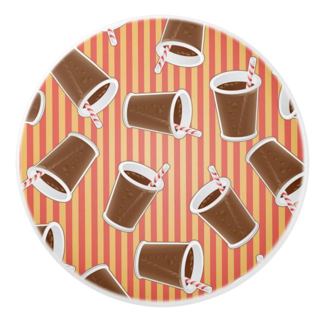 Fast food pattern ceramic knob (Front)