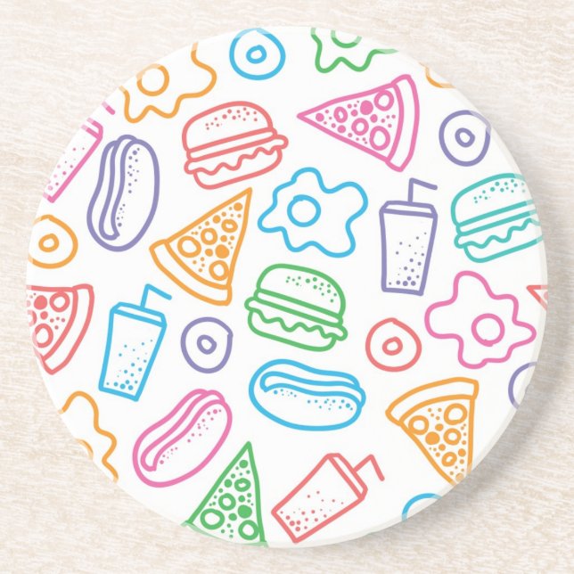 Fast food pattern coaster (Front)
