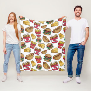 Fast Food Pattern fleece blankets