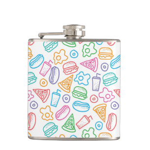 Fast food pattern hip flask
