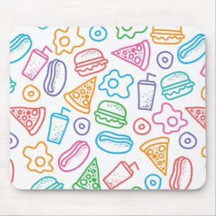 Fast food pattern mouse pad