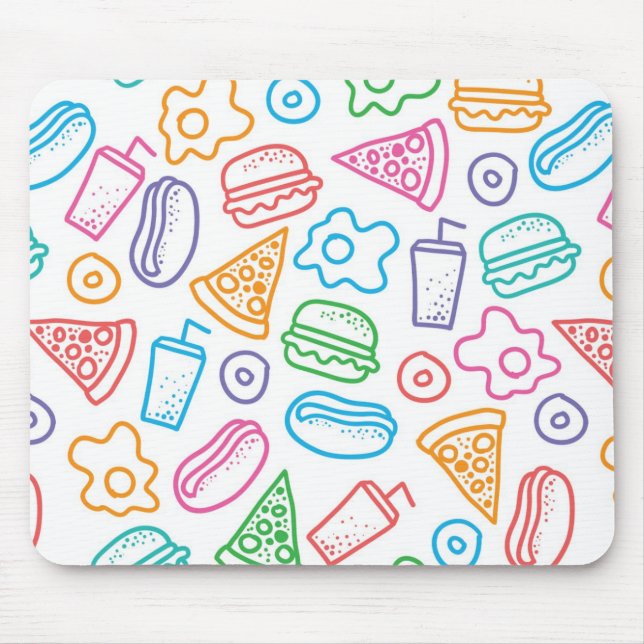 Fast food pattern mouse pad (Front)