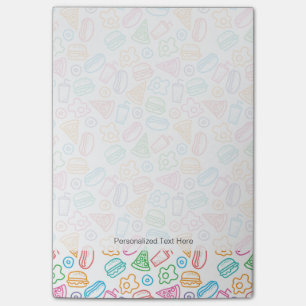 Fast food pattern post-it notes