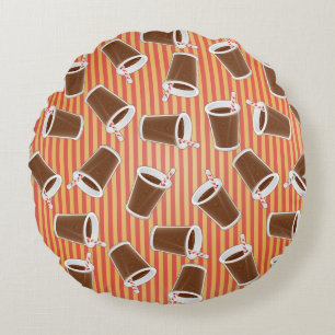 Fast food pattern round cushion
