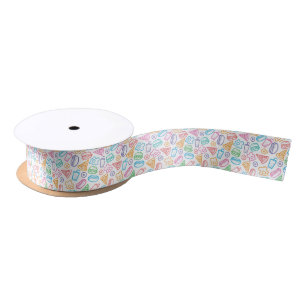 Fast food pattern satin ribbon