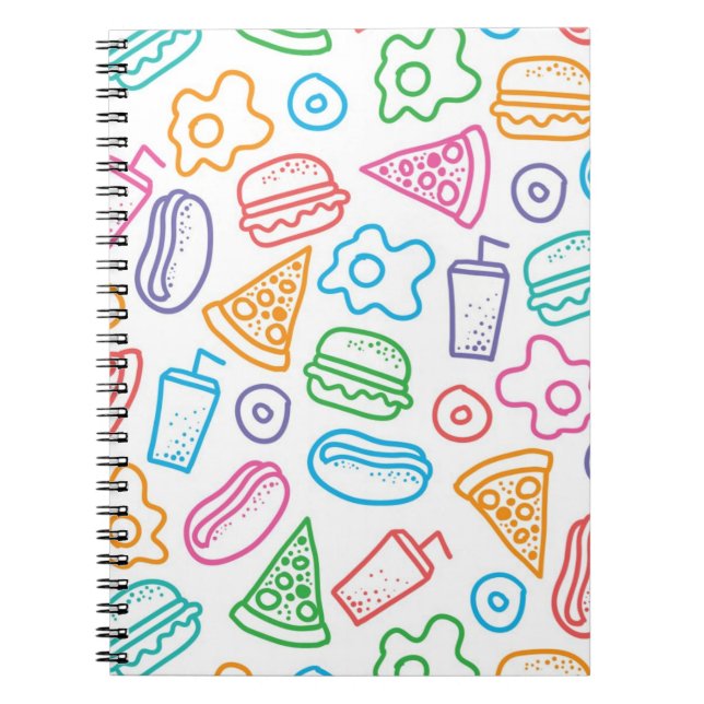 Fast food pattern spiral notebook (Front)