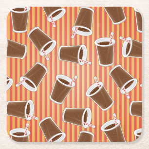 Fast food pattern square paper coaster