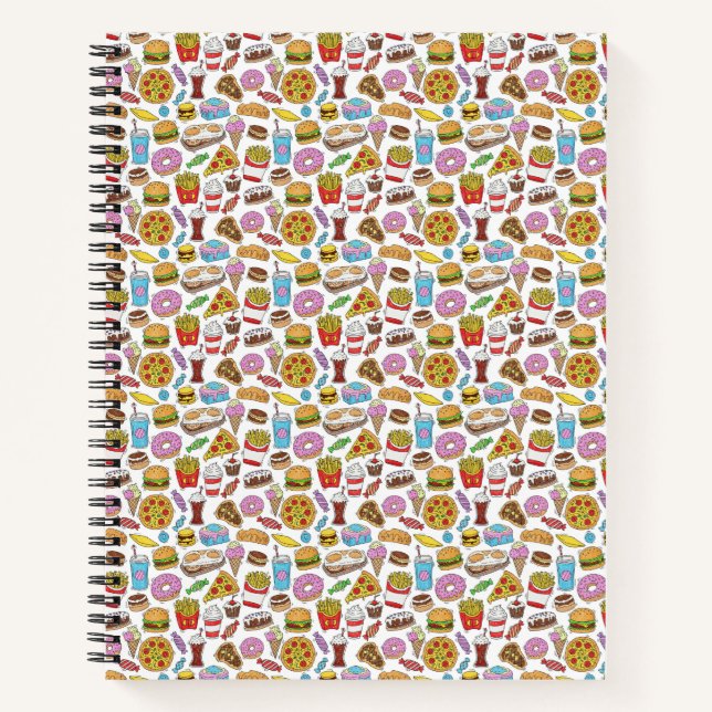 fast food patterns  notebook (Front)