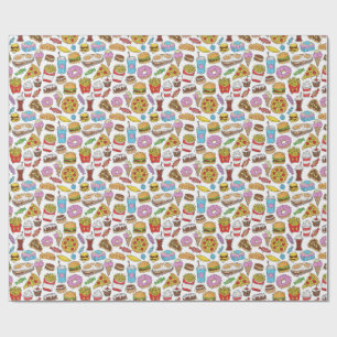 fast food patterns  wrapping paper