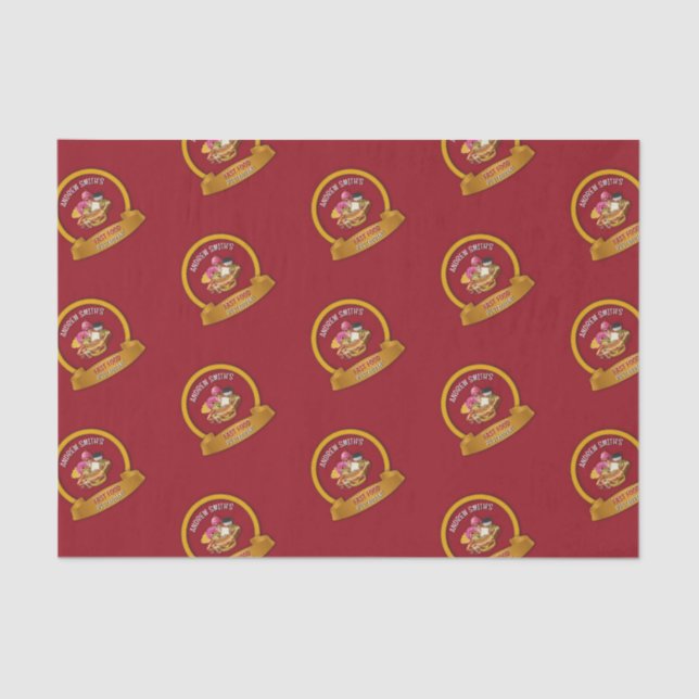 Fast Food Products Packaging Custom Logo Pattern Tissue Paper (Front)